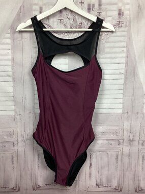 Cover Girl One Piece Swimsuit Purple Black Vintage 16/1X